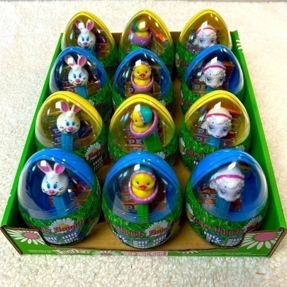 Pez 2005 Rare Easter Hippity Hoppity Bunny, Chick, Lamb Sealed Eggs 12 Total